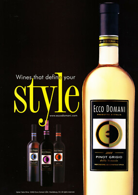 ECCO DOMANI WINE AD #5 RARE 2002 OUT OF PRINT 