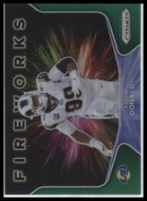 2020 Panini Prizm #20 Aaron Donald Fireworks Prizms Green