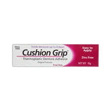 Cushion Grip Thermoplastic Denture Adhesive, 0.35 Oz Travel Size | Refits 