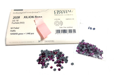 100 SWAROVSKI HOT FIX KRISTALLE (2028) SS16 FUCHSIA