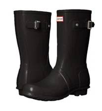 Hunter Original Short Women's Waterproof Rain Boots, Black Size 9 NEW