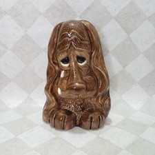 Vintage 70's Ceramic Sad Basset Hound Crying Puppy Dog Statue Figurine 10" Tall