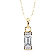 1.05 Ctw Lab Grown Diamond Bar Set Classic Pendant Necklace 14K Or 18K Gold