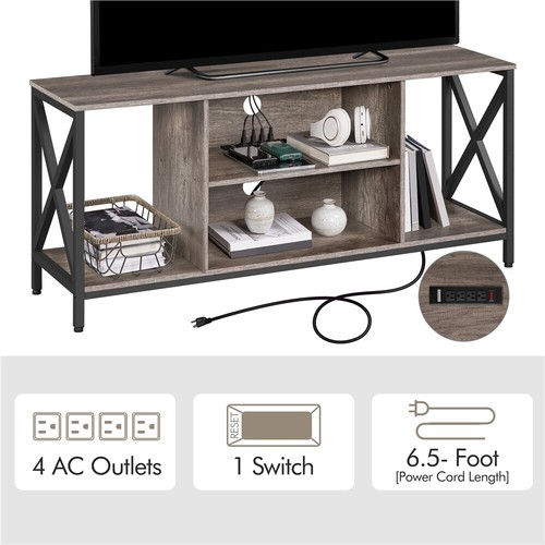 TV Stand with Power Outlet Industrial TV Console for TVs up to 65"forLiving Room - Picture 32 of 36