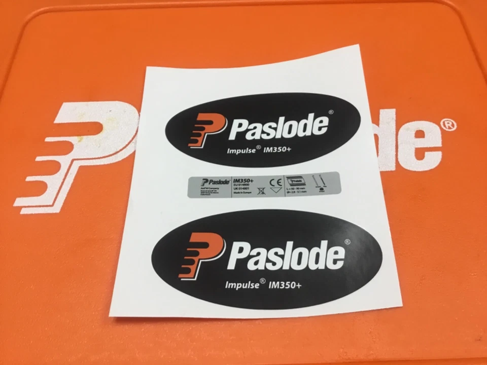 3 PASLODE NAIL GUN NAILER BODY STICKER DECAL LABELS FOR THE IM350 PLUS NAILERS