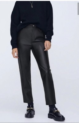 ZARA WOMAN NWT SS22 BLACK FAUX LEATHER 