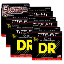 6 Sets! DR Strings MT-10 Tite-Fit Nickel Electric Medium 10-46