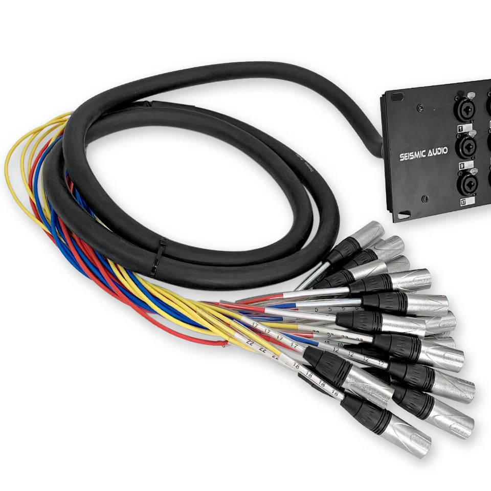 24 Channel Pro Audio XLR TRS Combo Splitter Snake Cable - 3' and 10' XLR trunks - Image 4 of 4