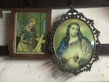 Quadri Antichi Arte sacre (2 pezzi) anni 50 epoca Oggetti Antiquariato Vintage