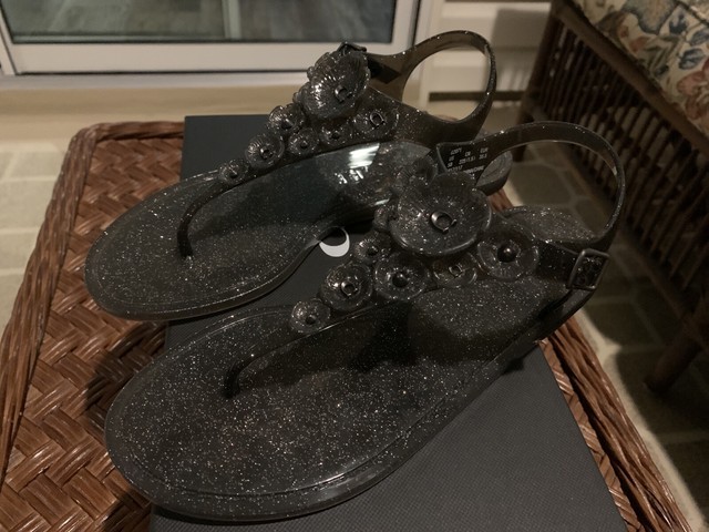 coach tea rose t strap sandal