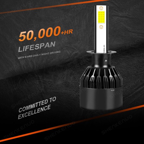 For Hyundai Sonata 2002-2010 H1 LED Headlight Bulbs Low Beam 6000K Bright White - Imagen 8 de 11