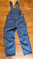 Vintage 60s 70s Montgomery Ward Denim Chambray Overalls 36 M-L Union Made in USA