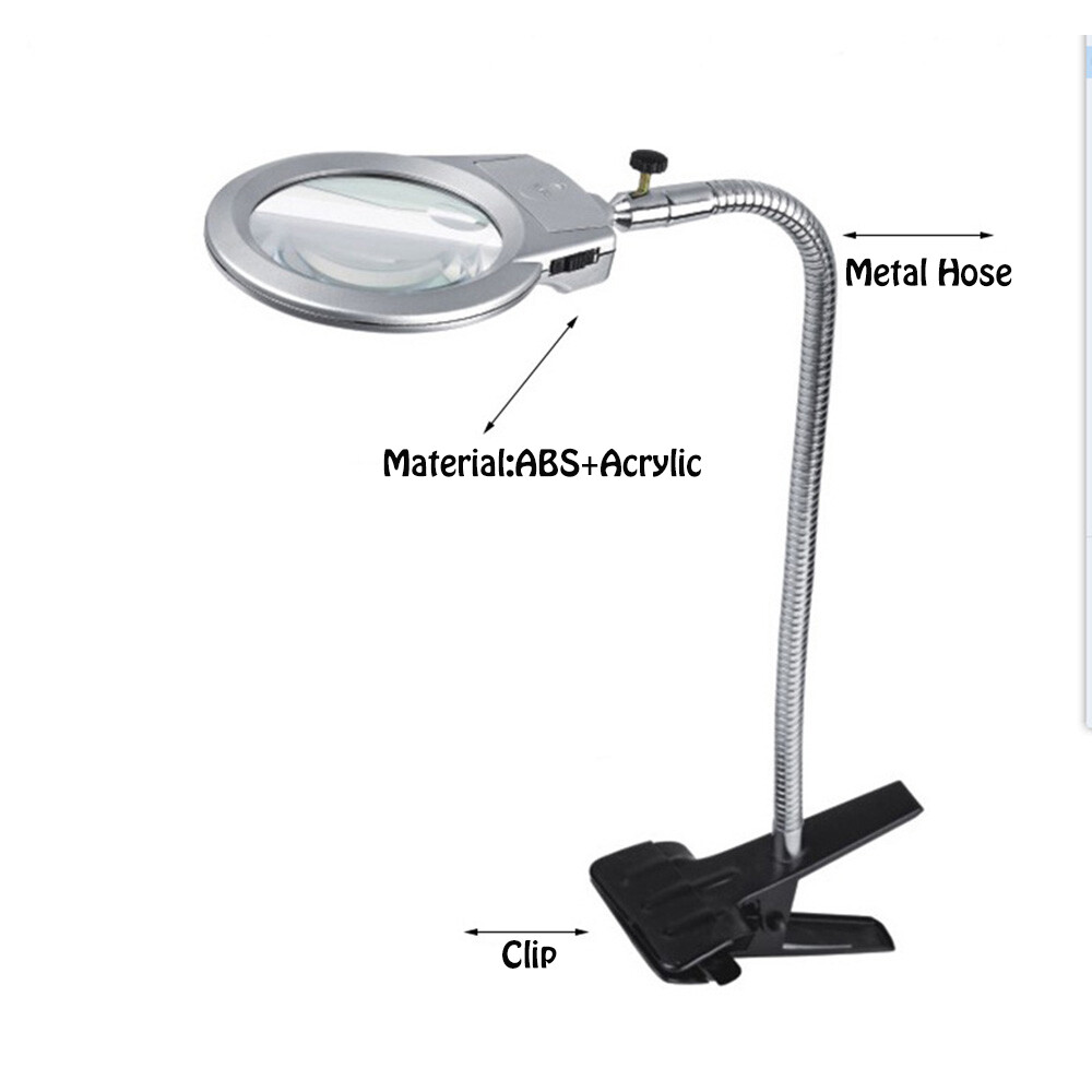 New Desk Table Clamp Mount Top Magnifier LED Light Magnifying Painting Tools TBN