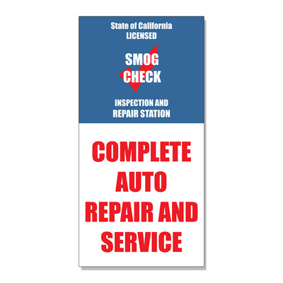 Auto Repair Service Smog Check Inspection  DECAL STICKER Retail Store Sign