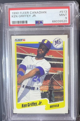 1990 FLEER CANADIAN #513 KEN GRIFFEY JR. PSA 9 SEATTLE MARINERS HOF **RARE**