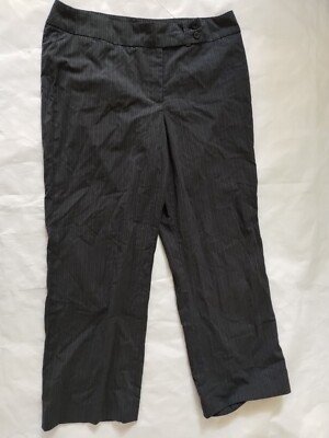 Gloria Vanderbilt Size 14 Women's Striped Casual Black Dress Pants