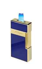 S.T. Dupont Biggy Blue Lacquer & Gold Lighter, 025005, 25005  New In Box