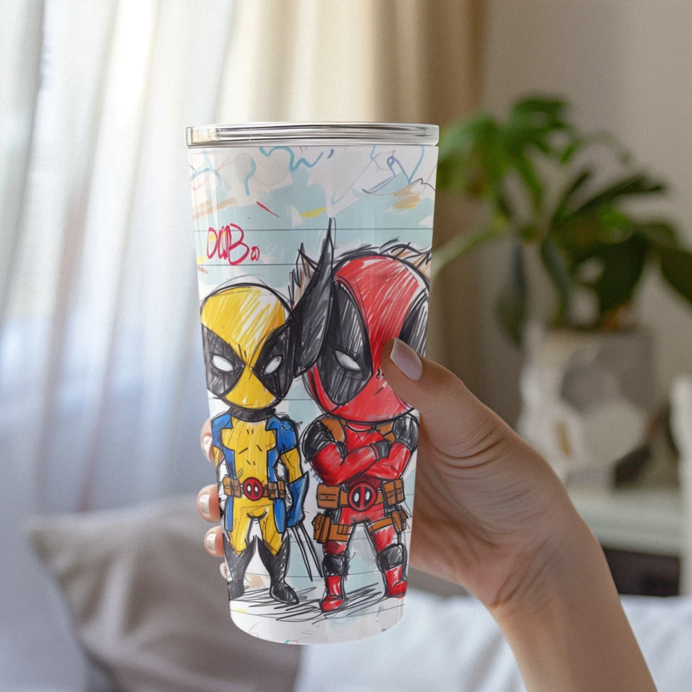 Tumbler 20oz Epic Buds Sketch. Vacuum Insulated Stainless Steel Glossy Finish