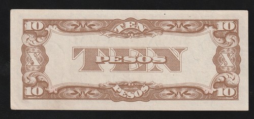 Japan Banknote 10 Pesos, 1942, Japanese Government WW2 era Occupation - Picture 2 of 2