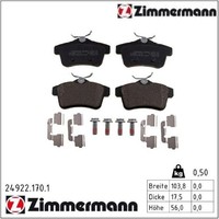 Zimmermann 24922.170.1 Bremsbelagsatz FüR Scheibenbremse Bremsbelagsatz