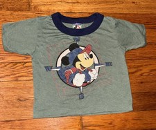 Vintage 90s Mickey Stuff For Kids Disney Camping Shirt Single Stitch 4/5 Ringer
