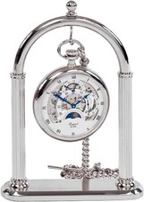 Pocket Watch Display Stand Full Arch Metal Holder for Pocket Watches, Chrome