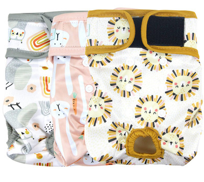 Langsprit Washable Dog Diapers Medium Female 3 -Pack Puppy Period CUTE