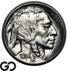 1934 Buffalo Nickel, Blast White Solid Gem BU++