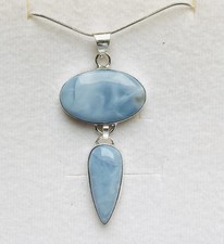 Stunning Owhyee Blue Opal  925 Silver Pendant & Chain