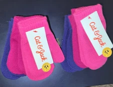 2- 3 Packs Of The Toddler Mittens Cat & Jack Pink Magenta Purple 2T-5T Gloves
