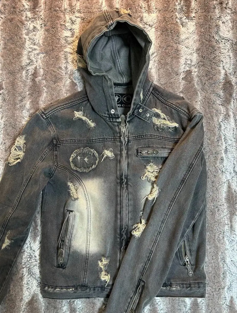 Thug Club Denim Zip-up Hoodie Black Size 1 Small TC