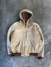Carhartt Men s Brown Hooded Full Zip Lined Ja...
