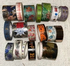 Assortment of sizes and colors of Washi tape Lot Of 19 Rolls