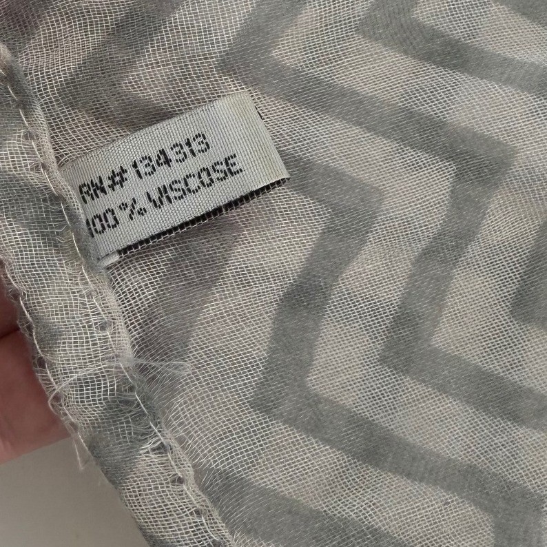 Lightweight Chevron Pattern Infinity Scarf Grey W… - image 3