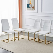 Modern dining chairs, dining room chairs, and golden leg cushioned chairs made