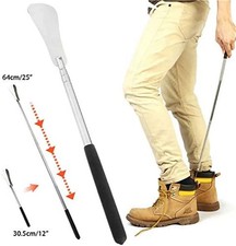 New Extra Long Handle Shoe Horn Stainless Steel 25" Handled Metal Shoehorn Horns