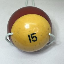 Pool Billiard 2.25 Ball Number 15 Stripe 5.7 ounces Discolored Cracking Vintage