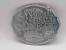 HESSTON Belt Buckle 1997 National Finals Rodeo New in Wrapper with Paperwork NFR