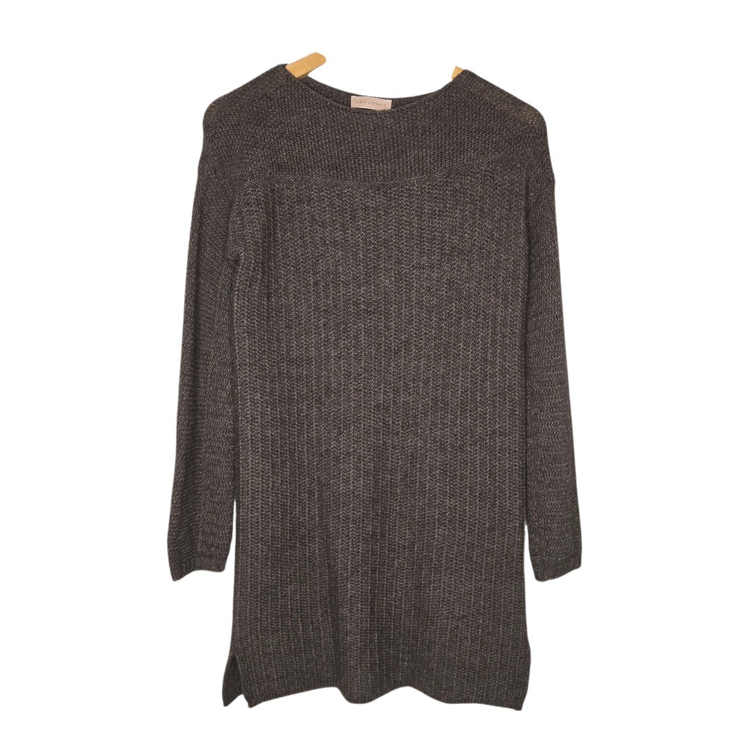 Guido Lombardi Womens Brown Alpaca Merino Wool Knit Tunic Sweater Size XS