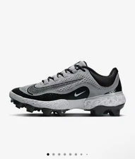 Men Nike Alpha Huarache Elite 4 Low MCS Grey Baseball Cleats FD6221-002 Sz 11