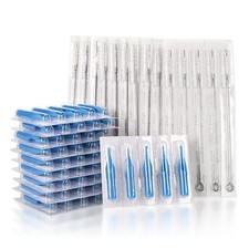 Tattoo Needles and Tips Set, 100pcs 12 Standard Mixed RL RS M1, Silver