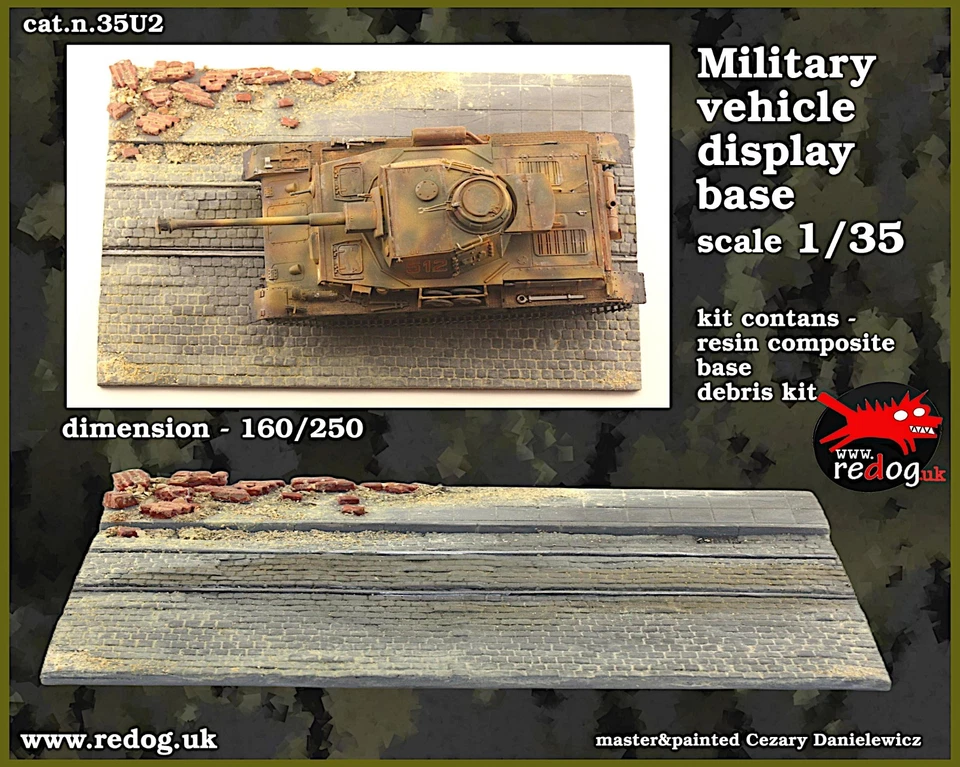 REDOGUK Redog 1/35 Street with tramway rails - Display Base /u2