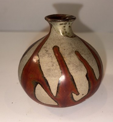 Vintage Weed Bud Pot OMC Japan Art Pottery Vase Drip Glaze Studio 3 