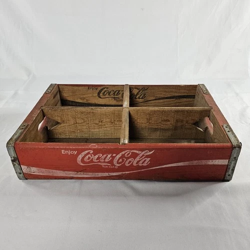 Vtg 1970s Red Wood COCA-COLA Crate Case Advertising Coke Medford Oregon READ⬇