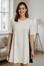 Zara Shift A-Line Dress Womens Small Beige Boho Summer Nautical Baby Shower