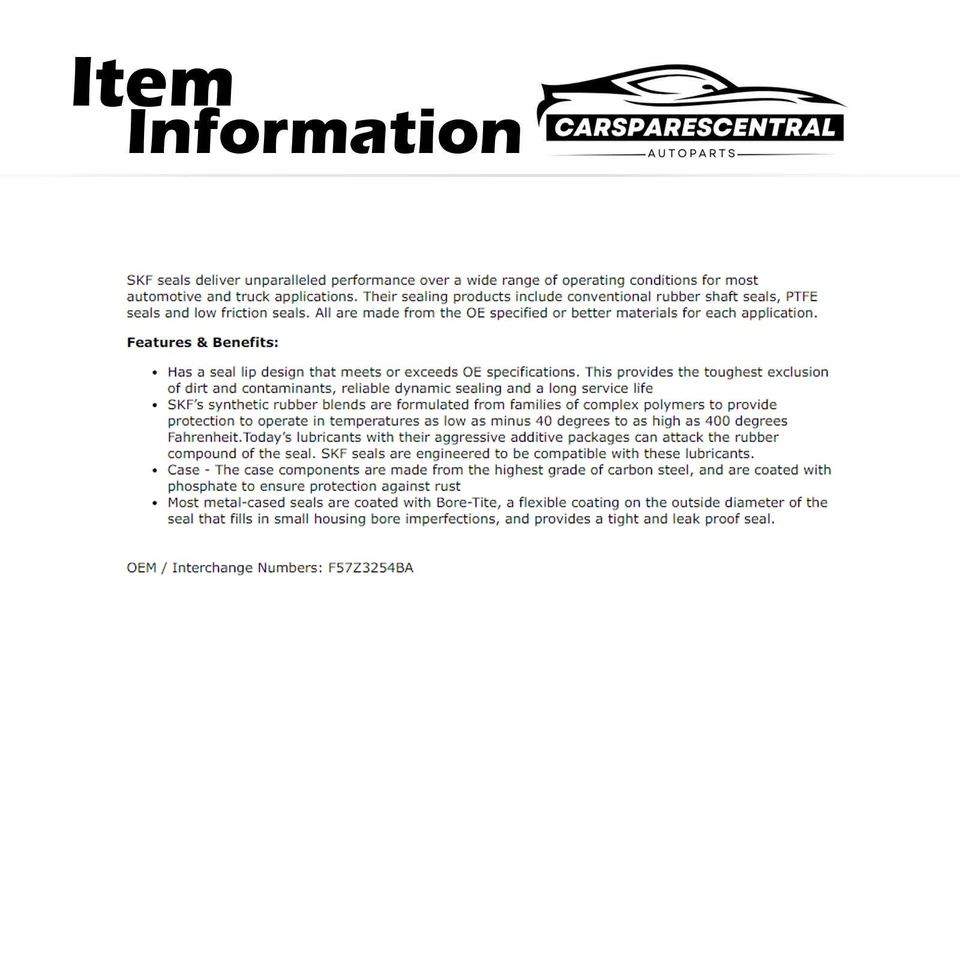 2x Axle Shaft Seal Rear For 2010 2011 2012 Lincoln MKS 3.5L - Image 4 of 4