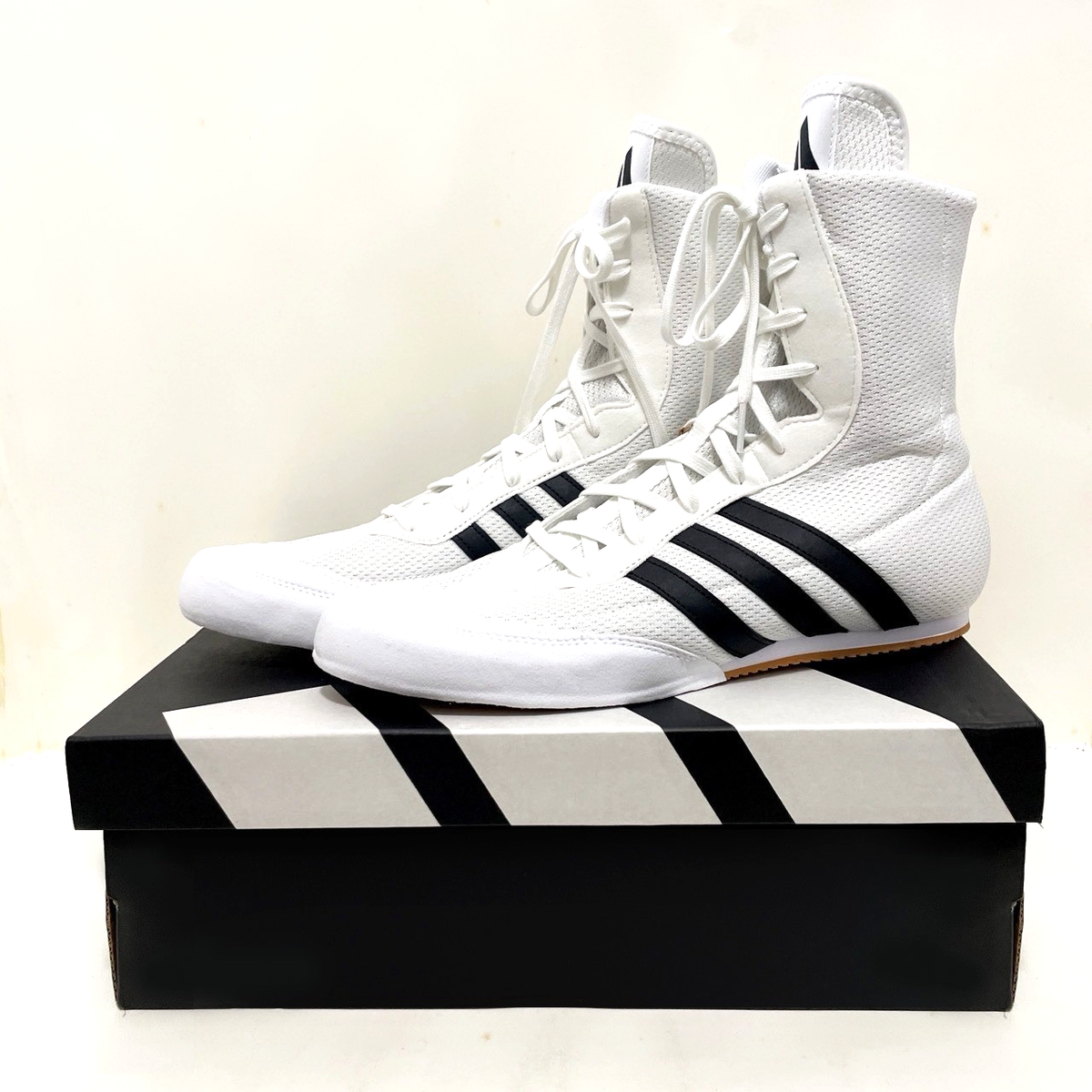 adidas Box Hog Boots JQ9162 Cloud White Core Black Men Boxing Shoes