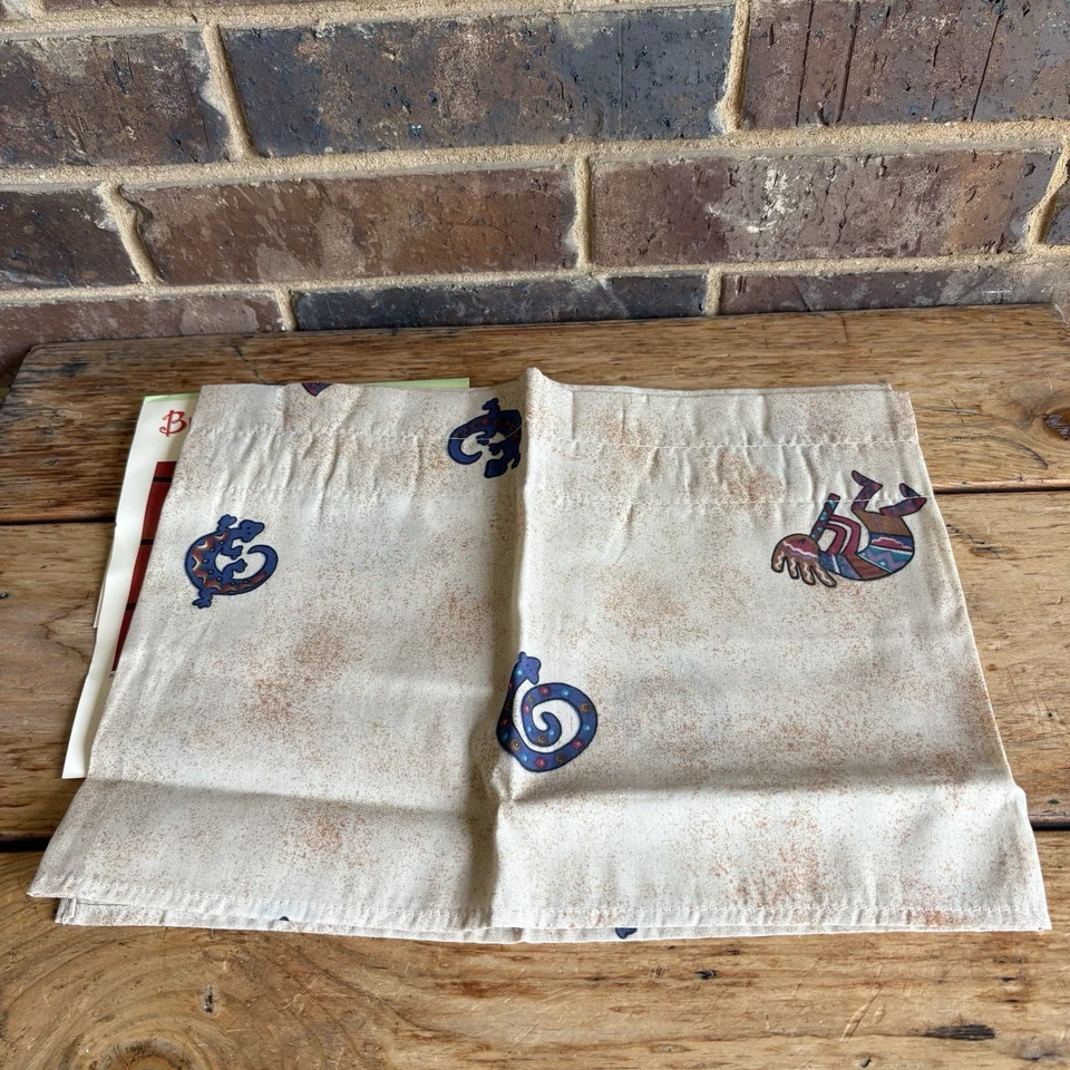 Kokopelli 3 Piece Window Treatment Tiers And Valance 60” Wide Window Vintage - Image 4 of 4