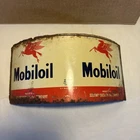 Mobiloil Vtg Unrolled Quart Can Advertising Flat Metal Sign Flying Pagasus
