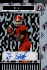2025 Pro Set Metal #BA-TJL TJ Lateef Base Auto Pro Set Border #/1